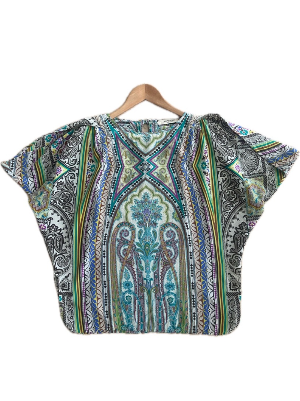 ETRO 100% Silk Draped Sleeveless Blouse EU 44 US 8 Paisley Made in Italy EUC